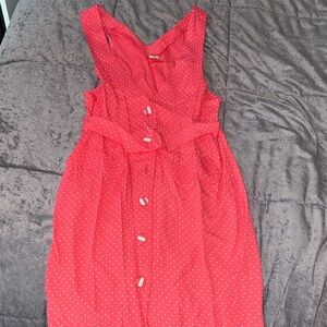 Red Polka Dot Sleeveless Dress
